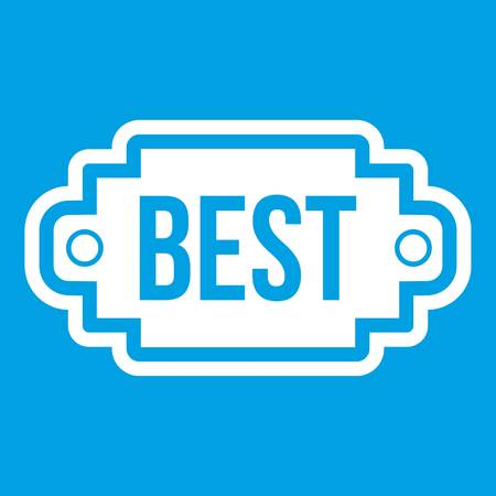 Best label icon white isolated on blue background vector illustrationのイラスト素材