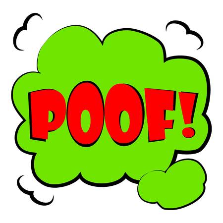 Poof sound effect speech bubble icon. Cartoon illustration of poof sound effect vector icon for web designのイラスト素材