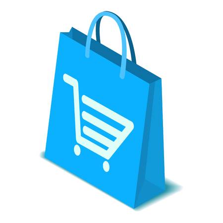 Shopping bag icon. Isometric illustration of shopping bag vector icon for web designのイラスト素材
