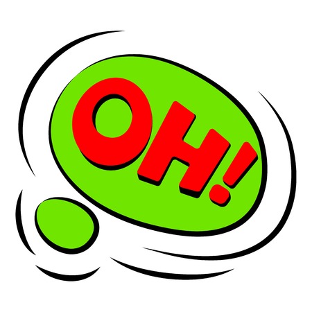 Oh sound effect icon. Cartoon illustration of oh sound effect vector icon for web designのイラスト素材