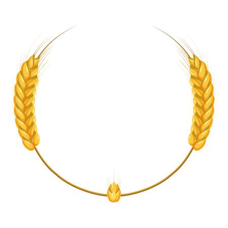 Wheat ears frame icon. Cartoon illustration of wheat ears vector icon for web designのイラスト素材