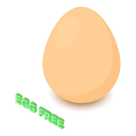 Egg allergen free icon. Isometric illustration of egg vector icon for web designのイラスト素材