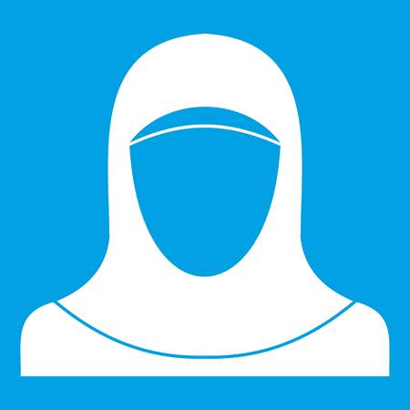 Muslim women wearing hijab icon whiteのイラスト素材