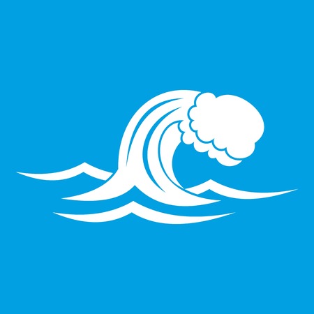 Foamy wave icon whiteのイラスト素材