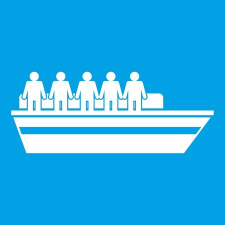 People on ship icon whiteのイラスト素材