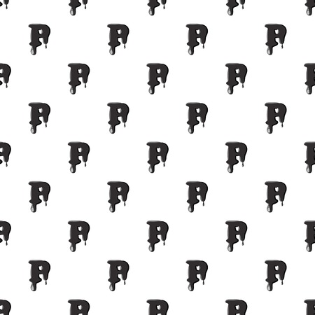 P letter isolated on white background. Black liquid oil P letter vector illustrationのイラスト素材