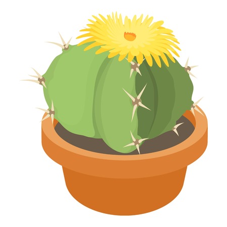 Blooming cactus icon. cartoon illustration of blooming cactus vector icon for webのイラスト素材