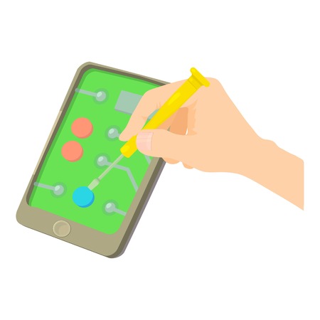 Fix smartphone icon. cartoon illustration of smartphone vector icon for webのイラスト素材