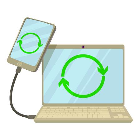 Synchronization icon. cartoon illustration of synchronization vector icon for webのイラスト素材