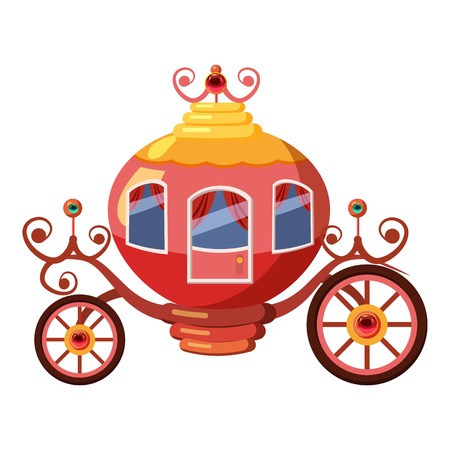 Princess coach icon. cartoon illustration of princess coach vector icon for webのイラスト素材