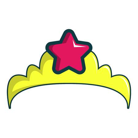 Little princess crown icon. Cartoon illustration of little princess crown vector icon for web designのイラスト素材