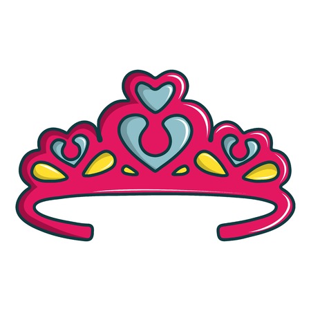 Princess crown icon. Cartoon illustration of princess crown vector icon for web designのイラスト素材