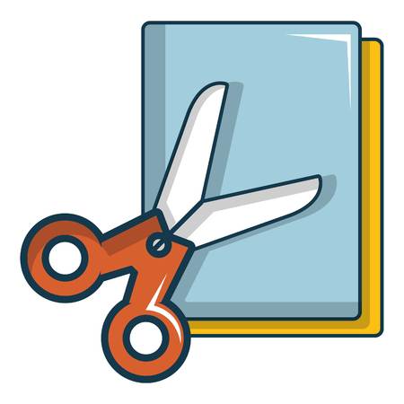 Colorful paper scissors icon. Cartoon illustration of colorful paper scissors vector icon for web designのイラスト素材