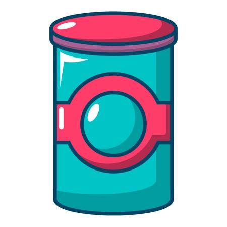 Cosmetic jar plastic icon. Cartoon illustration of cosmetic jar plastic vector icon for web designのイラスト素材