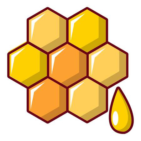 Honey comb icon. Cartoon illustration of honey comb vector icon for web designのイラスト素材