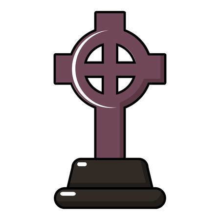 Grave cross icon. Cartoon illustration of grave cross vector icon for web designのイラスト素材