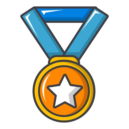 Gold medal icon. Cartoon illustration of gold medal vector icon for web designのイラスト素材
