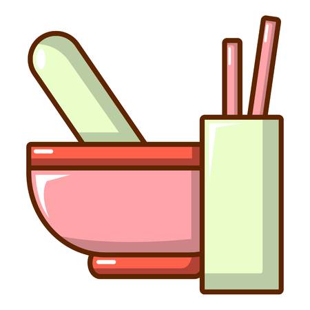 Mortar and pestle icon. Cartoon illustration of mortar and pestle vector icon for web designのイラスト素材