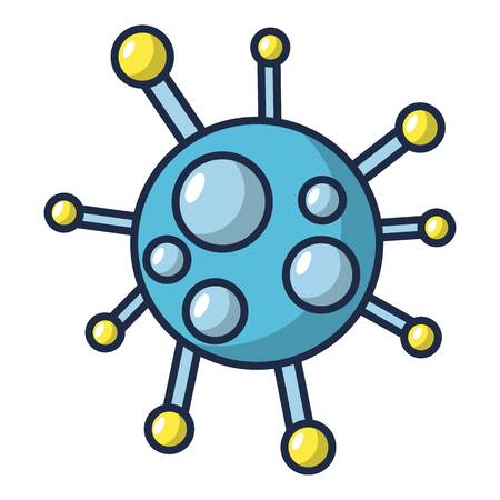 Round viral bacteria icon. Cartoon illustration of round viral bacteria vector icon for web designのイラスト素材