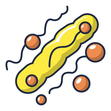 Long oval virus icon. Cartoon illustration of long oval virus vector icon for web designのイラスト素材