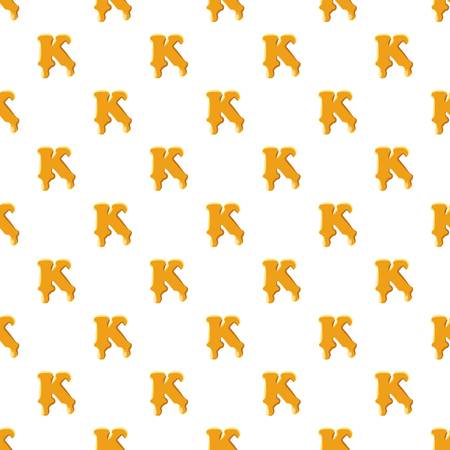 Letter K from honey pattern seamless repeat in cartoon style vector illustrationのイラスト素材