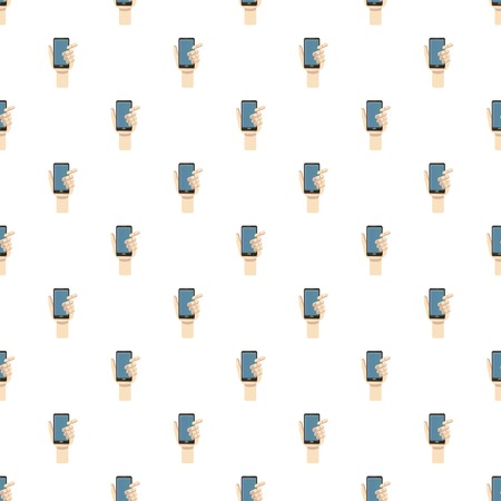 Mobile phone in hand patternのイラスト素材