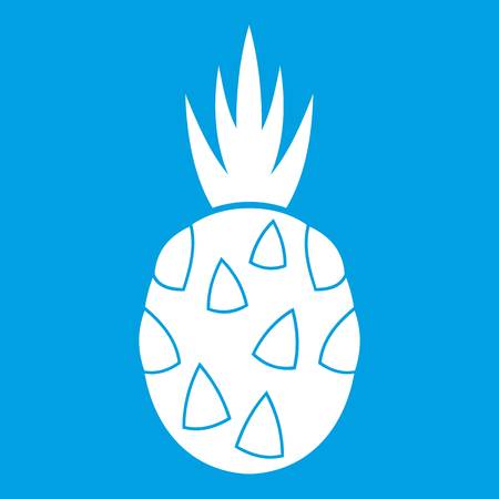 Pitaya, dragon fruit icon white isolated on blue background vector illustrationのイラスト素材