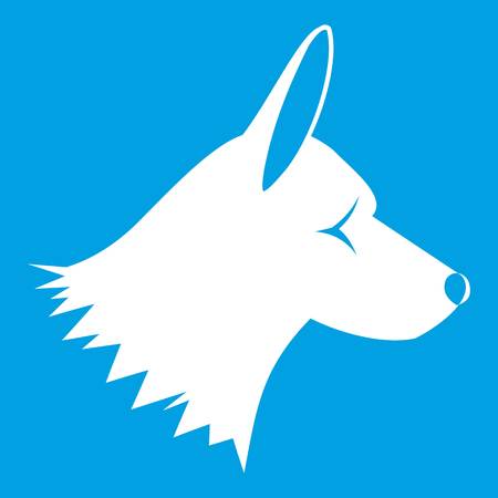 Collie dog icon white isolated on blue background vector illustrationのイラスト素材
