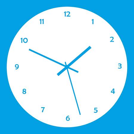Watch icon white isolated on blue background vector illustration
