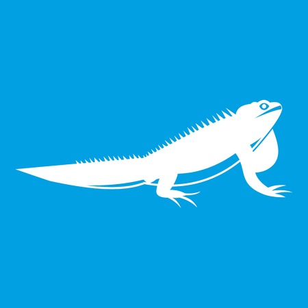 Iguana icon whiteのイラスト素材