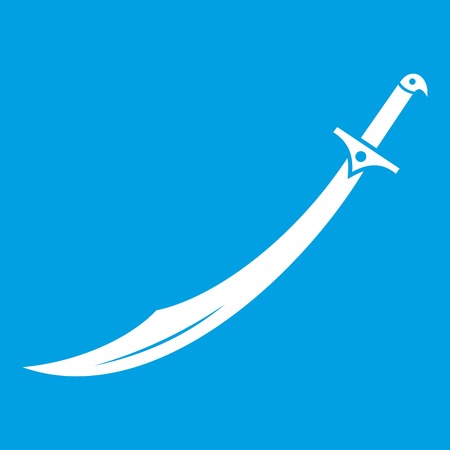 Scimitar sword icon white illustration.のイラスト素材