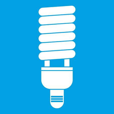 Fluorescent bulb icon white illustration.のイラスト素材