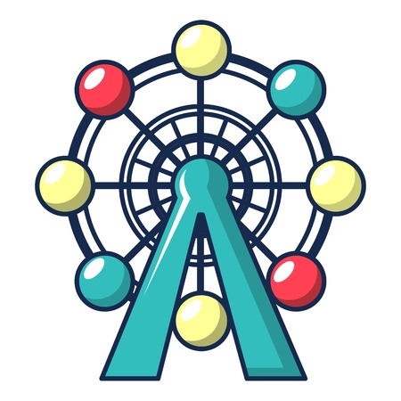 Ferris wheel icon, cartoon styleのイラスト素材
