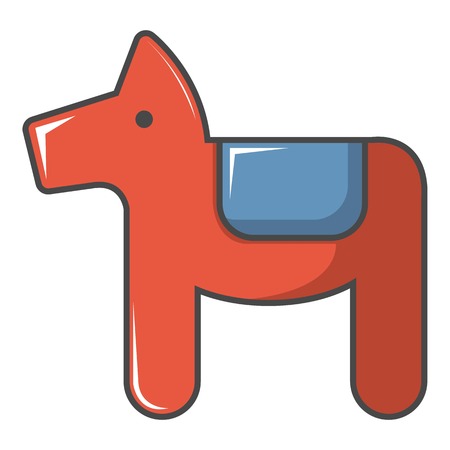 Dala horse Swedish symbol icon, cartoon styleのイラスト素材