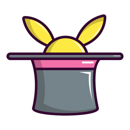 Magic hat with rabbit icon, cartoon styleのイラスト素材