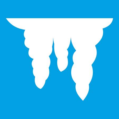 Icicles icon white isolated on blue background vector illustrationのイラスト素材