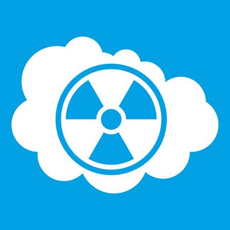 Cloud and radioactive sign icon whiteのイラスト素材