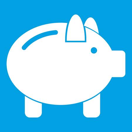 Piggy bank icon white. Vector illustration.のイラスト素材