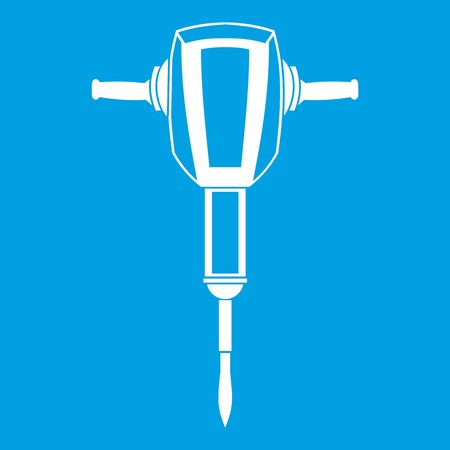 Pneumatic plugger hammer icon whiteのイラスト素材
