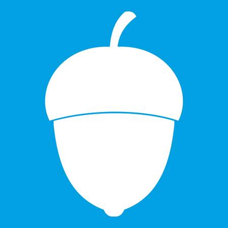 Acorn icon isolated on blue background vector illustrationのイラスト素材