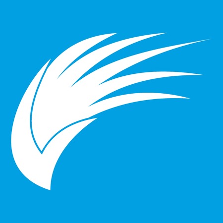 Wing icon white isolated on blue background vector illustrationのイラスト素材