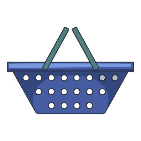 Blue shopping basket icon, cartoon styleのイラスト素材