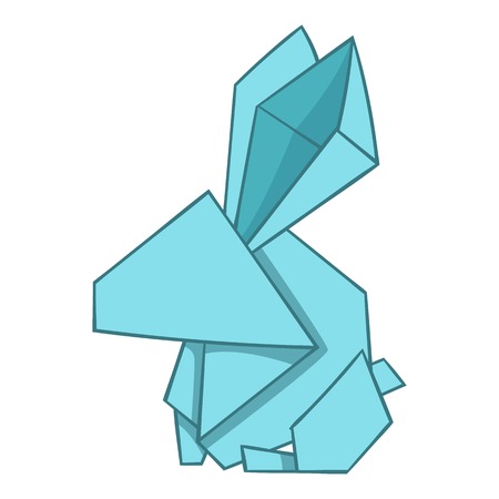 Origami rabbit icon, cartoon styleのイラスト素材