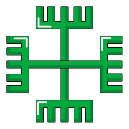Pagan ancient symbol icon, cartoon styleのイラスト素材