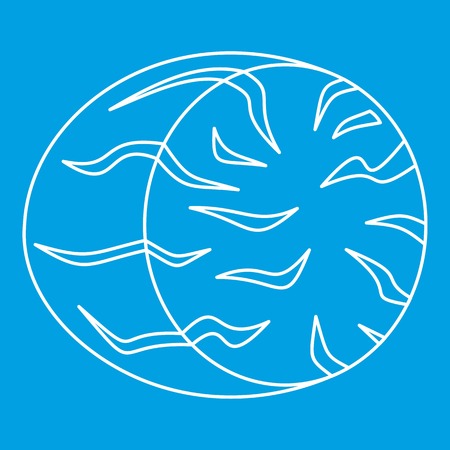Nutmeg icon blue outline style isolated vector illustration. Thin line signのイラスト素材