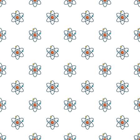 Atom pattern in cartoon style. Seamless pattern vector illustrationのイラスト素材