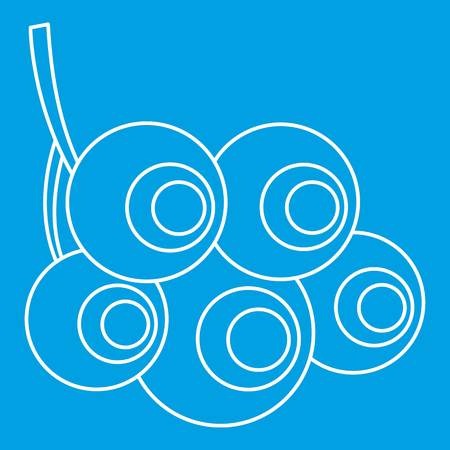 Viburnum opulus berries icon blue outline style isolated vector illustration. Thin line signのイラスト素材