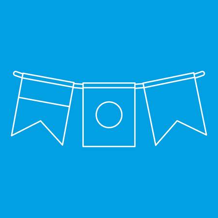 Flags icon blue outline style isolated vector illustration. Thin line signのイラスト素材