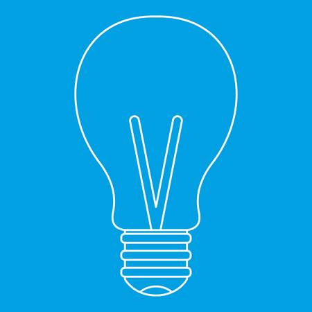 Light bulb icon blue outline style isolated vector illustration. Thin line signのイラスト素材