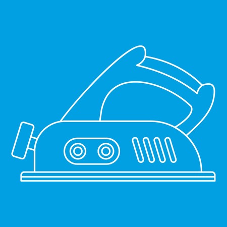 Jack plane icon blue outline style isolated vector illustration. Thin line signのイラスト素材